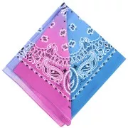 100% cotton Bandan - Cashmere pattern - Tie and Dye - Magenta - Lilac - Blue x1