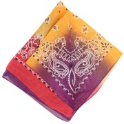100% cotton Bandan - Cashmere pattern - Tie and Dye - Red - Saffron - Plum x1