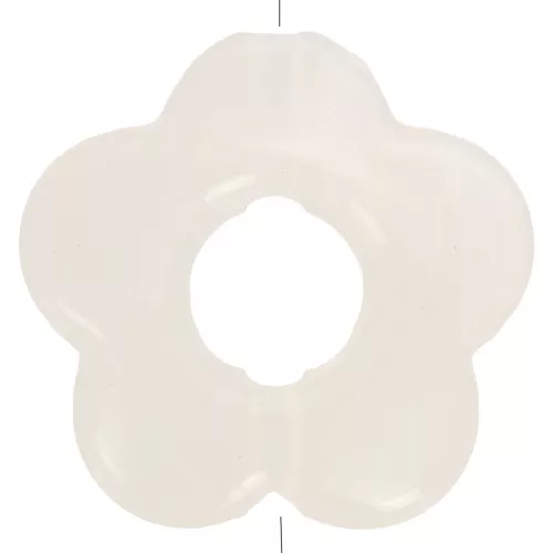 14mm translucent resin flower beads - Marbled Beige - White x4