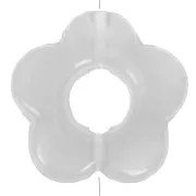 Perles fleur en résine translucide 14 mm - Marbré Gris clair x4