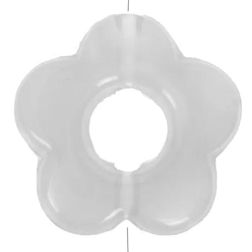 14mm translucent resin flower beads - Marbled Light Grey x4