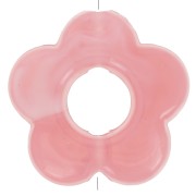 14mm translucent resin flower beads - Marbled Pink Coral x4
