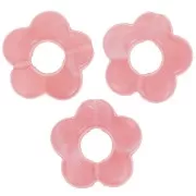 14mm translucent resin flower beads - Marbled Pink Coral x4