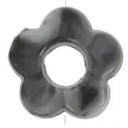 Perles fleur en résine opaque 14 mm - Marbré Noir et blanc x4