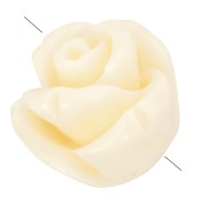 8mm Half-pierced synthetic flower beads - Ecru x4