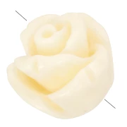 Ecru - Perles fleur semi-percée 8 mm en synthétique - Ecru x4 Perles fleur semi-percée 8 mm en synthétique - Ecru x4