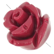 8mm Half-pierced synthetic flower beads - Burgundy x4