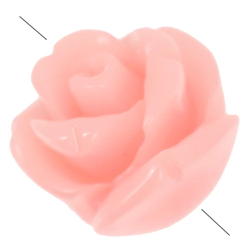 8mm Half-pierced synthetic flower beads - Salmon x4