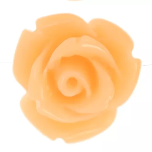 10 mm synthetic flower beads - Peach Marble x4