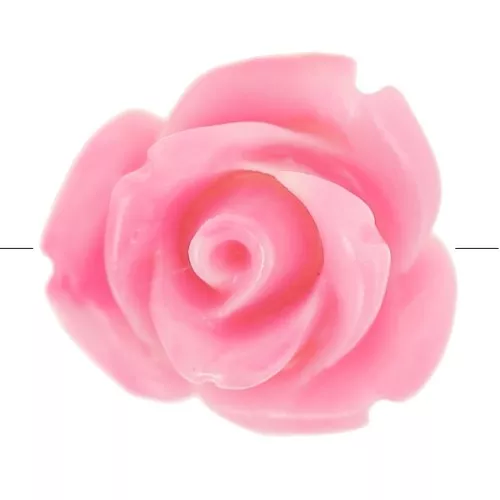 10 mm synthetic flower beads - Pink marbled - Cream x4