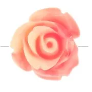 Cream - Perles fleur 10 mm en synthétique - Marbré Rose saumon - Crème x4 Perles fleur 10 mm en synthétique - Marbré Rose saumon - Crème x4