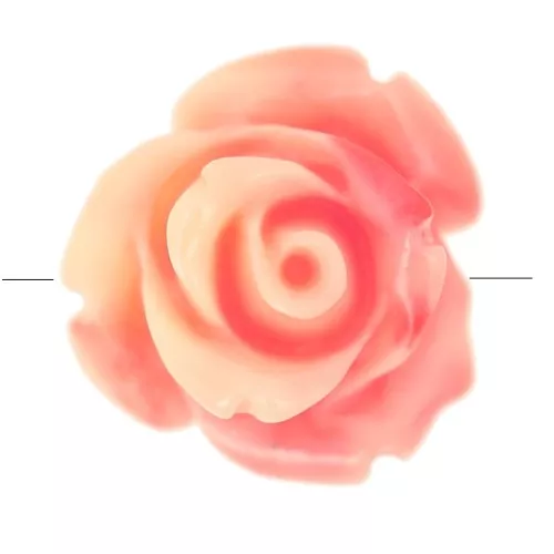 10 mm synthetic flower beads - Salmon pink marbled - Cream x4