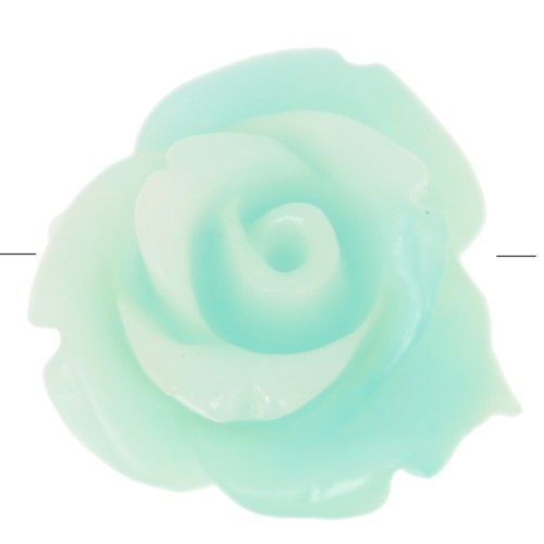 10 mm synthetic flower beads - Marbled Turquoise x4