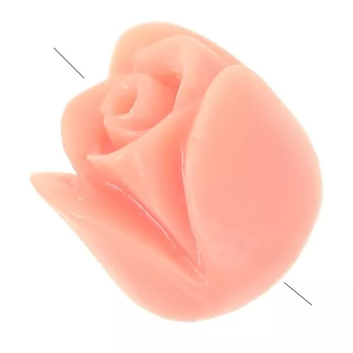 10 mm resin flower beads - Salmon pink x4