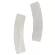 19x5 mm curved tube beads in translucent acrylic - Light grey marbled x10
