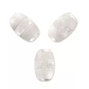 Olive satin diamond 8x5mm 925 Sterling Silver  x1