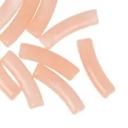 Curved tube beads 19x5 mm in translucent acrylic - Marbled salmon x10