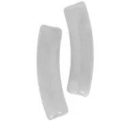 Curved tube beads 19x5 mm in translucent acrylic - Marbled grey x10