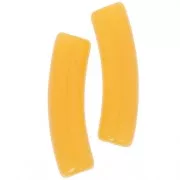 19x5 mm curved tube beads in translucent acrylic - Light orange x10