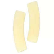 19x5 mm curved tube beads in translucent acrylic - Light yellow marbled x10