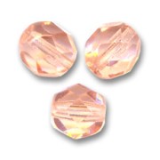 Fire Polished faceted round beads 6mm Rosaline/Peach  x25|raw }}