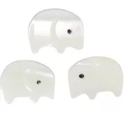 9x11mm Elephant bead in mother-of-pearl - Natural x1