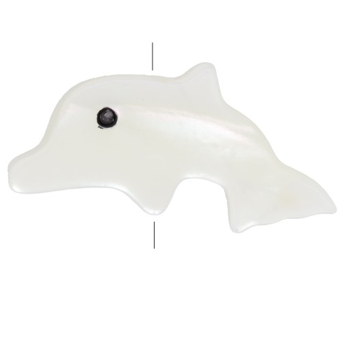 8x16.5mm Mother-of-pearl dolphin bead - Natural x1