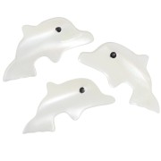 8x16.5mm Mother-of-pearl dolphin bead - Natural x1