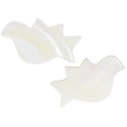 12.5x22mm Bird bead in mother-of-pearl - Natural x1