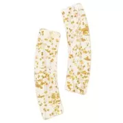 Curved tube beads 19x5 mm in transparent acrylic - Gold glitter x10