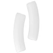 19x5 mm curved tube beads in opaque acrylic - White x10