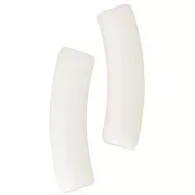 19x5 mm curved tube beads in opaque acrylic - Ecru x10