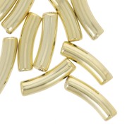 19x5 mm curved tube beads in opaque acrylic - Gold x10