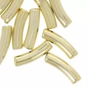 19x5 mm curved tube beads in opaque acrylic - Gold x10