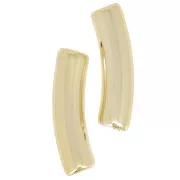 19x5 mm curved tube beads in opaque acrylic - Gold x10