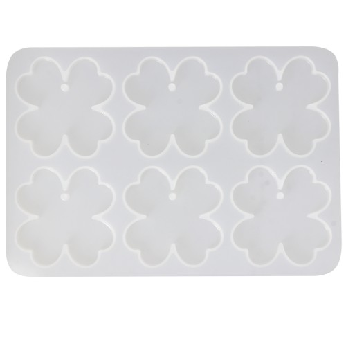40x40mm Silicone mould for trefoil pendants x1