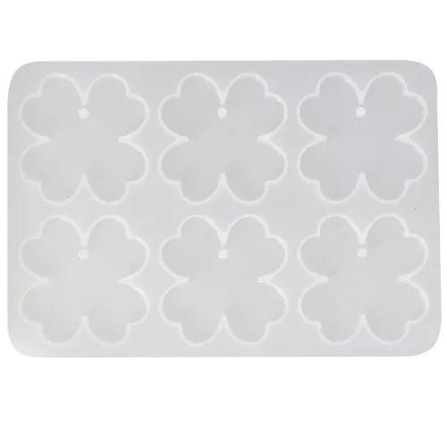 40x40mm Silicone mould for trefoil pendants x1