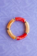 8x6mm Curved tube separator beads in CCB metallic acrylic - Gold x6