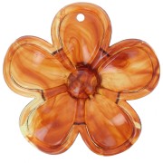 42mm transparent acrylic flower pendant - Marbled Amber x1|raw }}