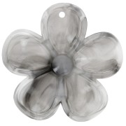 42mm translucent acrylic flower pendant - Dark grey marble x1