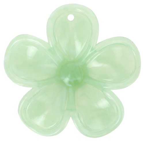 42mm translucent acrylic flower pendant - Marbled Lichen x1