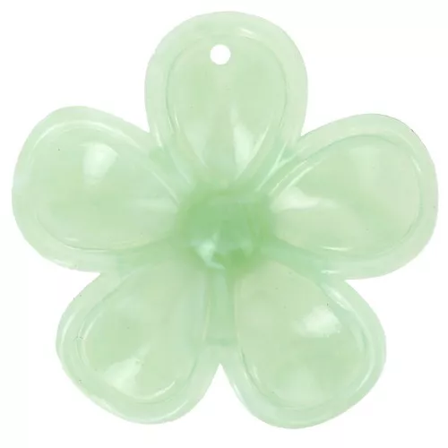 42mm translucent acrylic flower pendant - Marbled Lichen x1