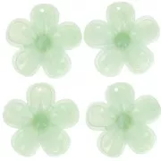 42mm translucent acrylic flower pendant - Marbled Lichen x1