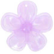 42mm translucent acrylic flower pendant - Marbled Lilac x1
