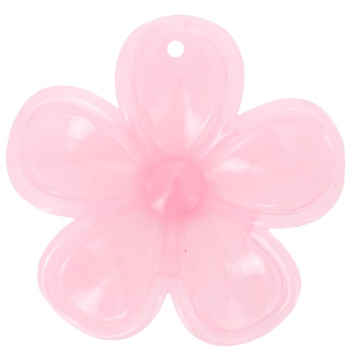 42mm translucent acrylic flower pendant - Light Pink Marble x1