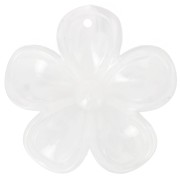 42mm translucent acrylic flower pendant - White Marble x1