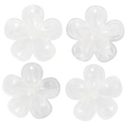 42mm translucent acrylic flower pendant - White Marble x1