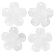 42mm translucent acrylic flower pendant - White Marble x1