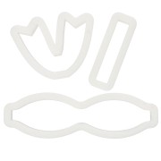 18x78mm Set of 3 plastic cookie cutters for modelling - Butterfly bow x1|raw }}