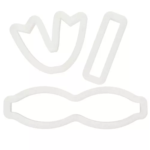 18x78mm Set of 3 plastic cookie cutters for modelling - Butterfly bow x1